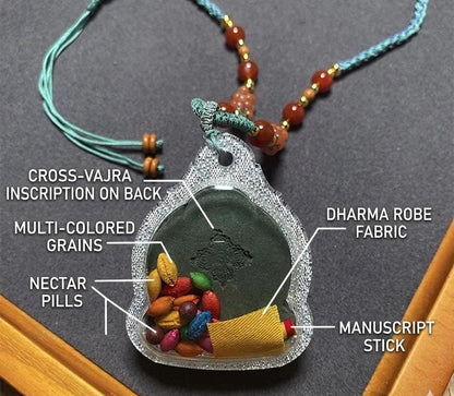 Handmade Green Tara Tsa Tsa Pendant, Tibetan Gau Box Necklace, Buddhist Amulet, Himalayan Sacred Art, Spiritual Jewelry, Meditation Gift