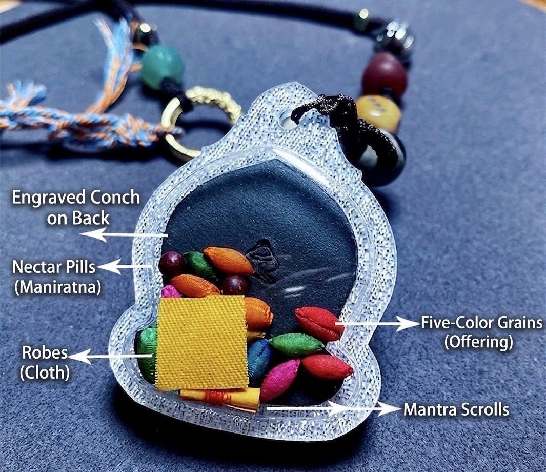 Black Jambhala Medicine Tsa Tsa Pendant, Tibetan Buddhism Gau Box Necklace, Mini Thangka Amulet, Kubera God of Wealth, Spiritual Monk Gift