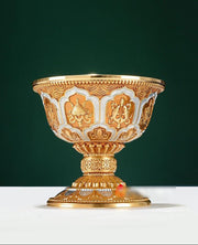 Pure Brass Offering Bowl for Altar, Buddhist Ritual Water Cup, Zen Meditation Tabletop Decor, Sacred Water Vessel for Buddha Guan Yin Wealth