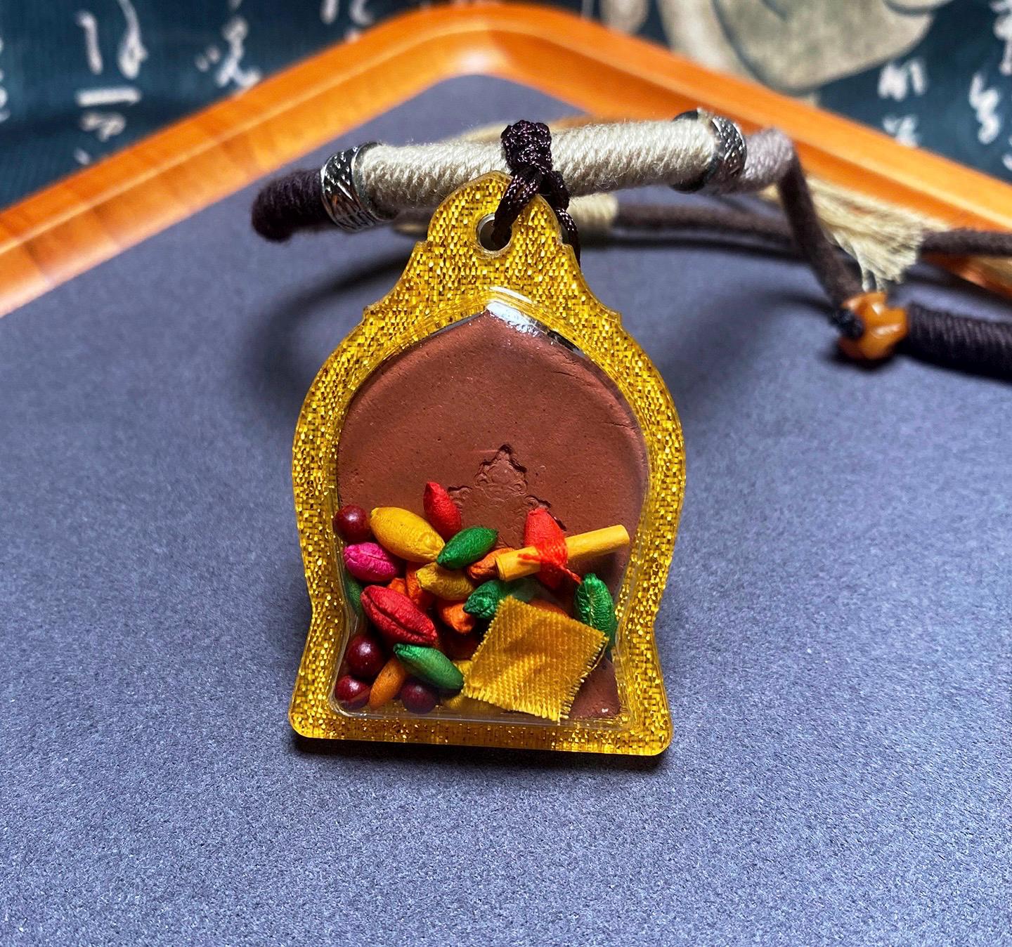 Yamantaka Vajrabhairava Tsa Tsa Pendant, Tibetan Buddhist Clay Statue Necklace, Handmade Vajra Gau Box Amulet, Himalayan Meditation Jewelry