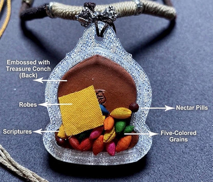 Black Jambhala Medicine Tsa Tsa Pendant, Tibetan Buddhism Gau Box Necklace, Mini Thangka Amulet, Kubera God of Wealth, Spiritual Monk Gift