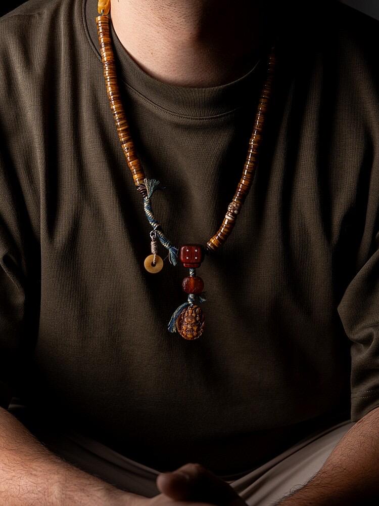 Tibetan Yak Bone Mala 108 Prayer Beads Antique Buddhist Rosary Vintage Yak Bone Bracelet Meditation Mala Healing Spirit Beads Boho