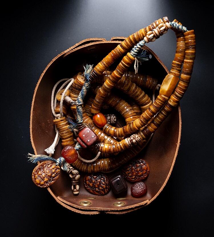 Tibetan Yak Bone Mala 108 Prayer Beads Antique Buddhist Rosary Vintage Yak Bone Bracelet Meditation Mala Healing Spirit Beads Boho
