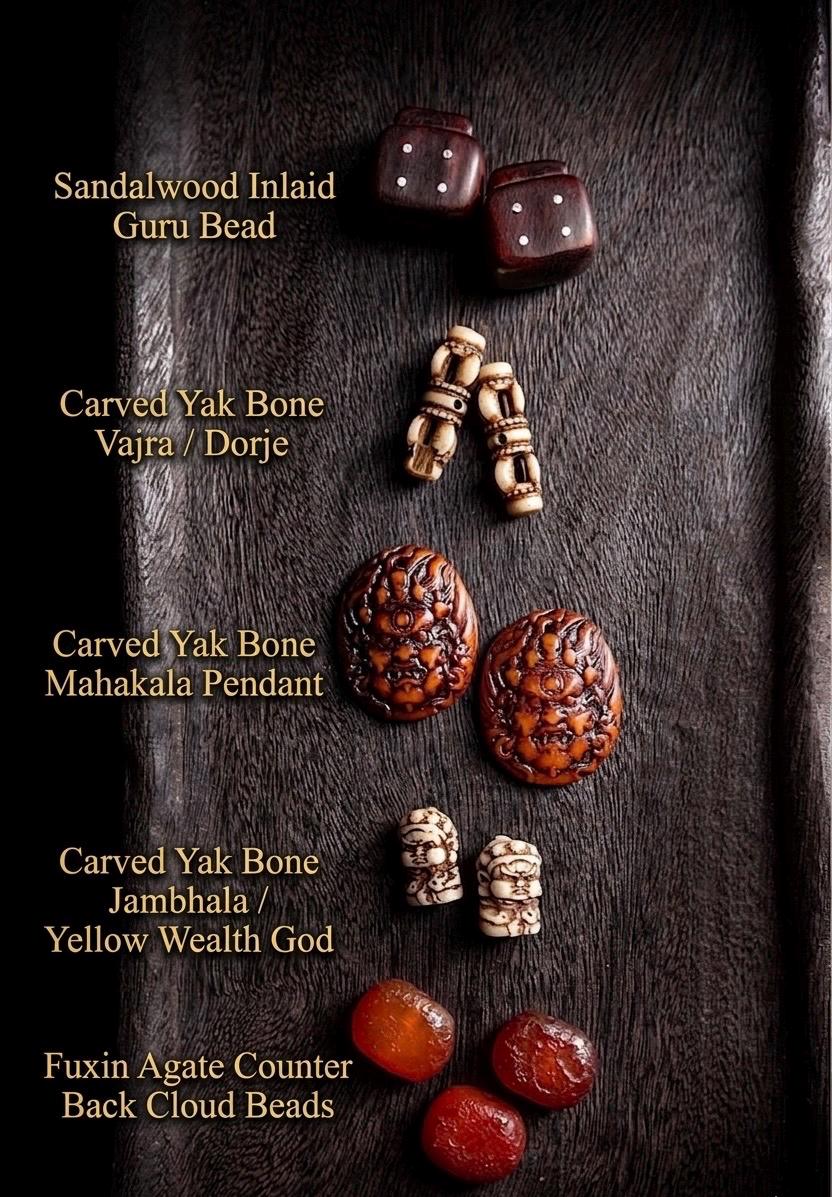 Tibetan Yak Bone Mala 108 Prayer Beads Antique Buddhist Rosary Vintage Yak Bone Bracelet Meditation Mala Healing Spirit Beads Boho