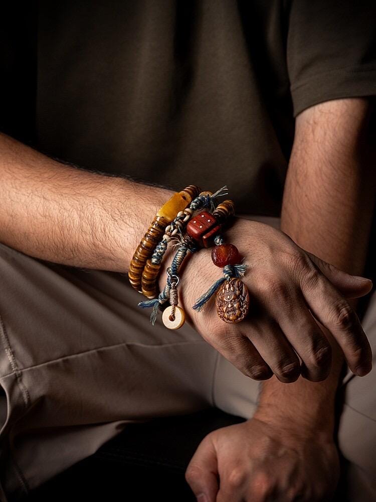 Tibetan Yak Bone Mala 108 Prayer Beads Antique Buddhist Rosary Vintage Yak Bone Bracelet Meditation Mala Healing Spirit Beads Boho
