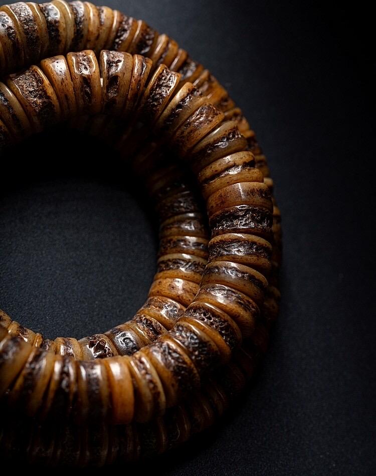 Tibetan Yak Bone Mala 108 Prayer Beads Antique Buddhist Rosary Vintage Yak Bone Bracelet Meditation Mala Healing Spirit Beads Boho