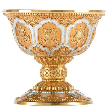 Pure Brass Offering Bowl for Altar, Buddhist Ritual Water Cup, Zen Meditation Tabletop Decor, Sacred Water Vessel for Buddha Guan Yin Wealth