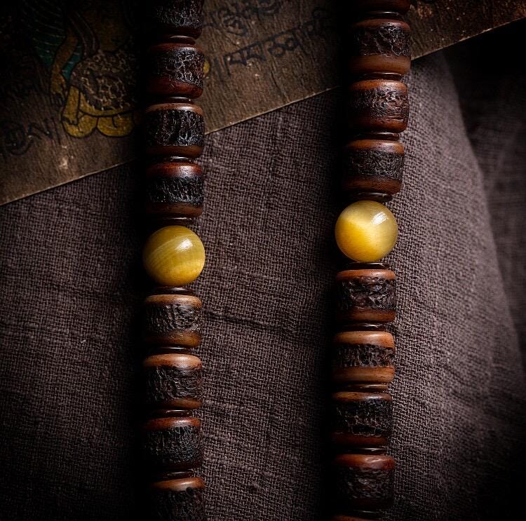 Genuine Tibetan Yak Bone Mala Bracelet for Men, Vintage Double Loop Bead Bracelet, Buddhist Prayer Beads, Unique Gift for Him