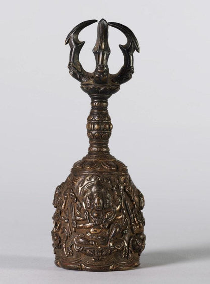 Tang Dynasty Vajra Bell, Museum Replica Nara National Museum, Four Heavenly Kings Brass Ghanta, Buddhist Meditation Sound Healing Ritual
