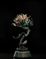 Antique Bronze & 925 Sterling Silver Rose Incense Burner, Luxury Rose Sculpture Home Decor, Aesthetic Incense Cone Holder, Gift for Her