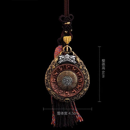Tibetan Rotating Bagua Pendant, Nine Palace Eight Trigrams Amulet, Brass Copper Silver Protection Talisman, Feng Shui Lucky Charm Necklace
