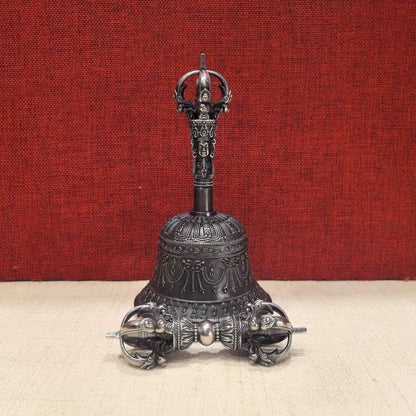 Handcrafted Brass Tibetan Bell and Dorje Set: Buddhist Meditation Set