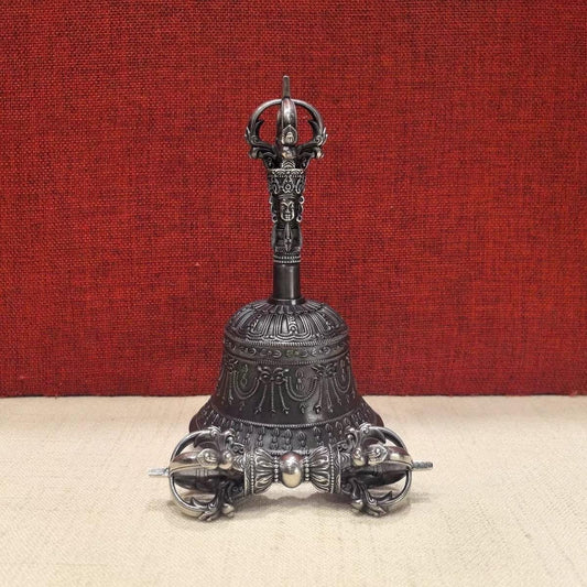 Handcrafted Brass Tibetan Bell and Dorje Set: Buddhist Meditation Set