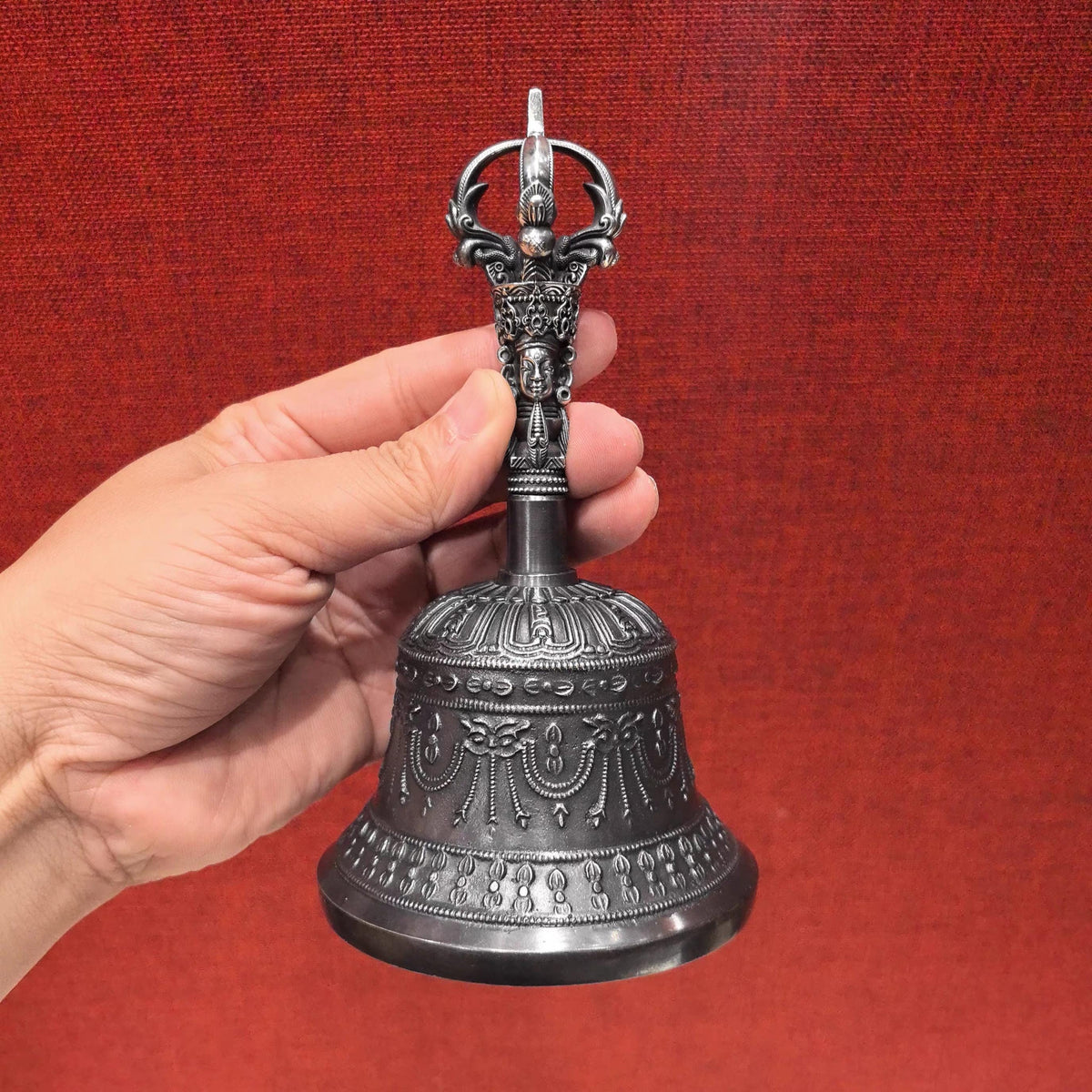 Handcrafted Brass Tibetan Bell and Dorje Set: Buddhist Meditation Set
