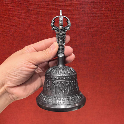Handcrafted Brass Tibetan Bell and Dorje Set: Buddhist Meditation Set