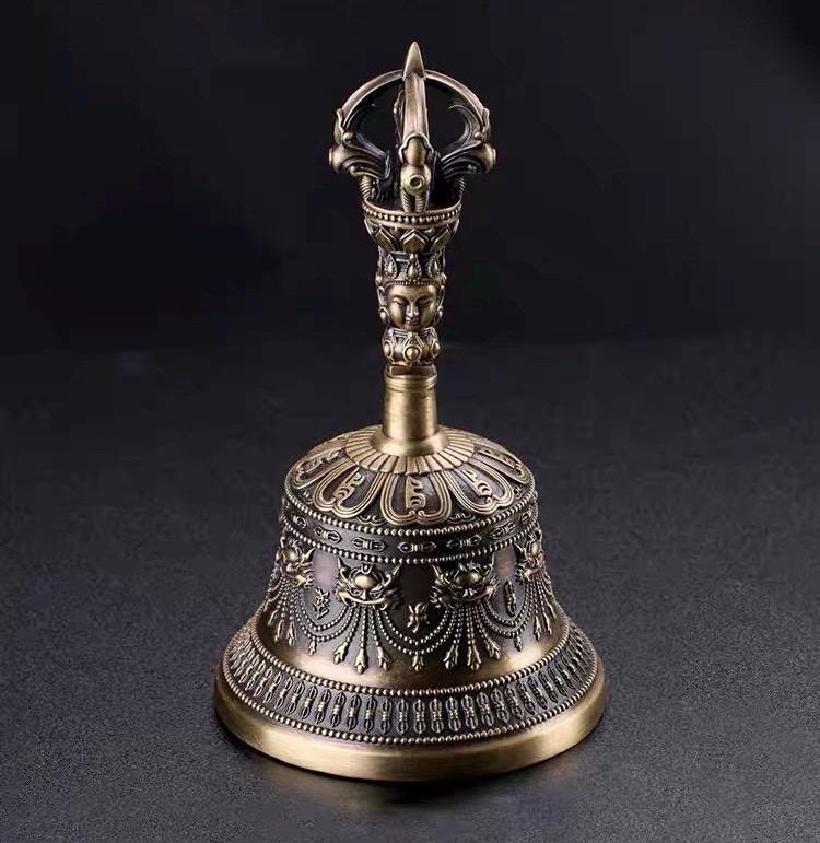 Handcrafted Tibetan Vajra Bell & Dorje Set | Brass Buddhist Ritual Bell | Meditation Altar Tool | Vajrayana Practice Instrument