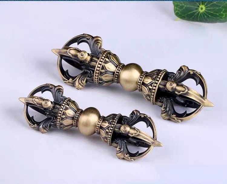 Handcrafted Tibetan Vajra Bell & Dorje Set | Brass Buddhist Ritual Bell | Meditation Altar Tool | Vajrayana Practice Instrument