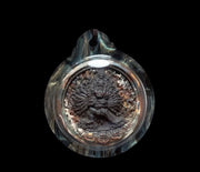Tibetan Yamantaka Tsatsa Pendant, Multi Color Clay Amulet, Vajrayana Buddhism Gau Box Necklace, Buddhist Art Thangka Medallion Jewelry
