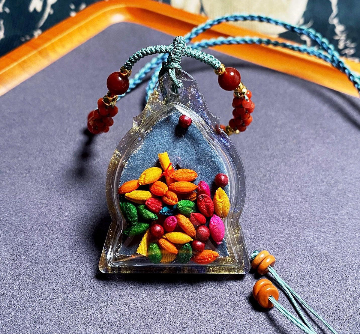 Medicine Buddha Thangka Pendant, Tibetan Medicine Tsa Tsa Ghau Box Necklace, Buddhist Protection Amulet, Vintage Himalayan Spiritual Jewelry