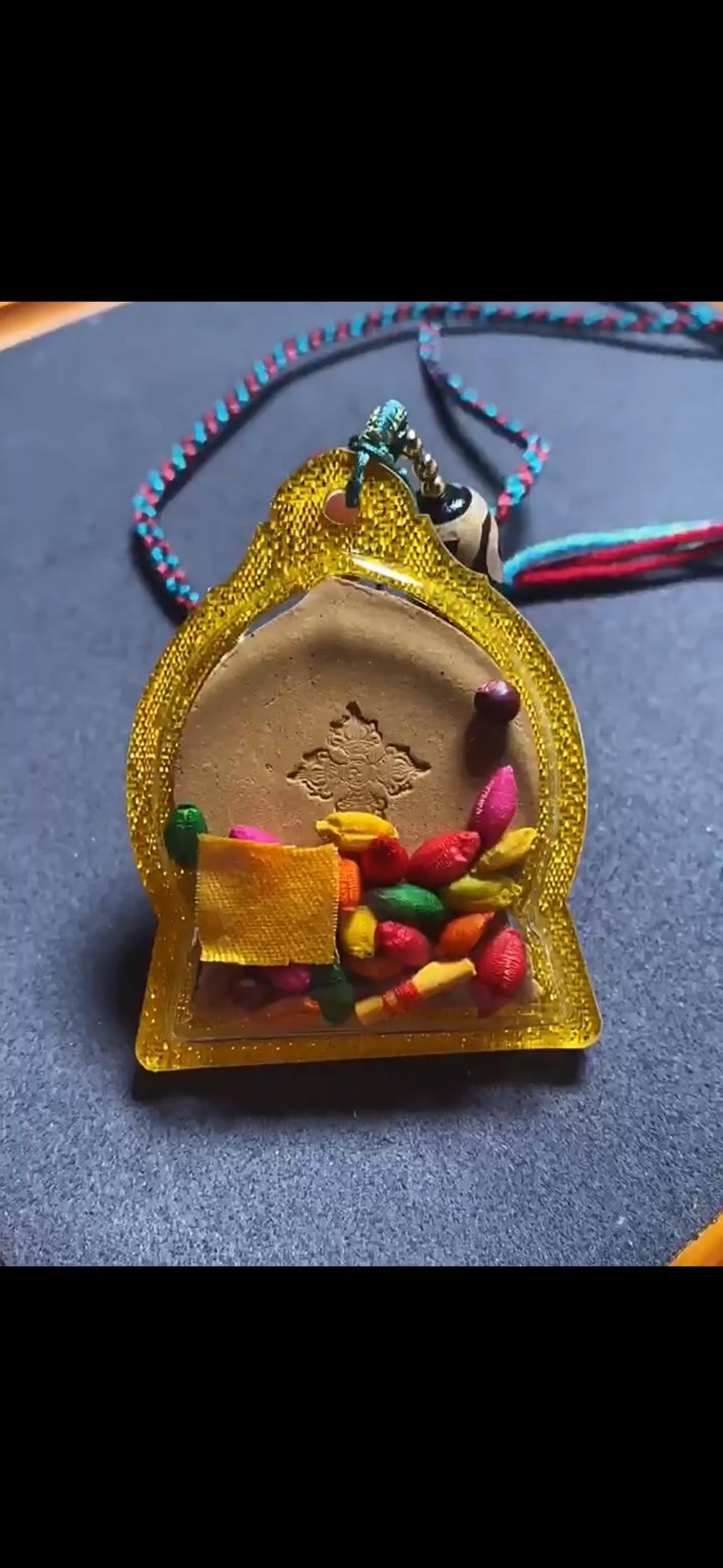 Medicinal Tsa Tsa Manjushri Pendant, Tibetan Antique Gau Box Necklace, Sacred Buddhist Amulet, Wisdom Bodhisattva Talisman, Spiritual Gift