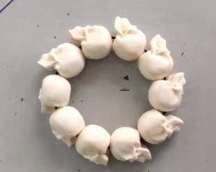 Handcrafted Tibetan Skull Mala Bracelet Camel Bone Amulet Beads