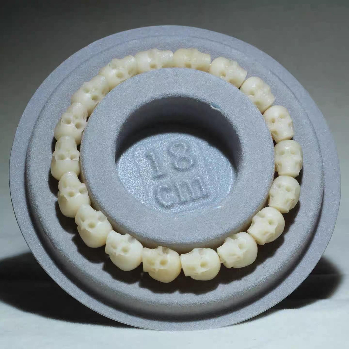 Handcrafted Tibetan Skull Mala Bracelet Reclaimed Yak Amulet Beads