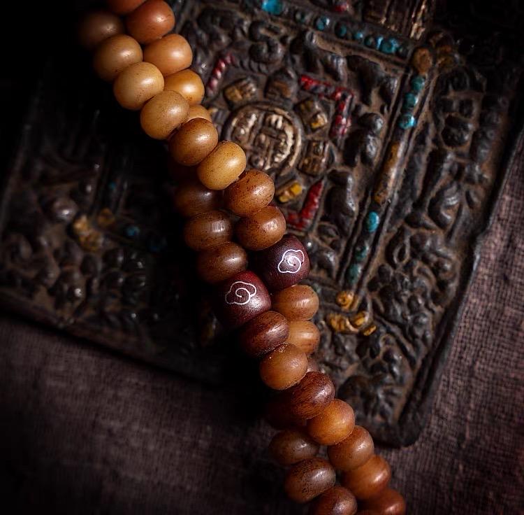 Yak Bone Mala Bracelet, 108 Prayer Beads Necklace, Tibetan Buddhist Gift