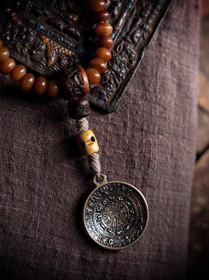 Yak Bone Mala Bracelet, 108 Prayer Beads Necklace, Tibetan Buddhist Gift