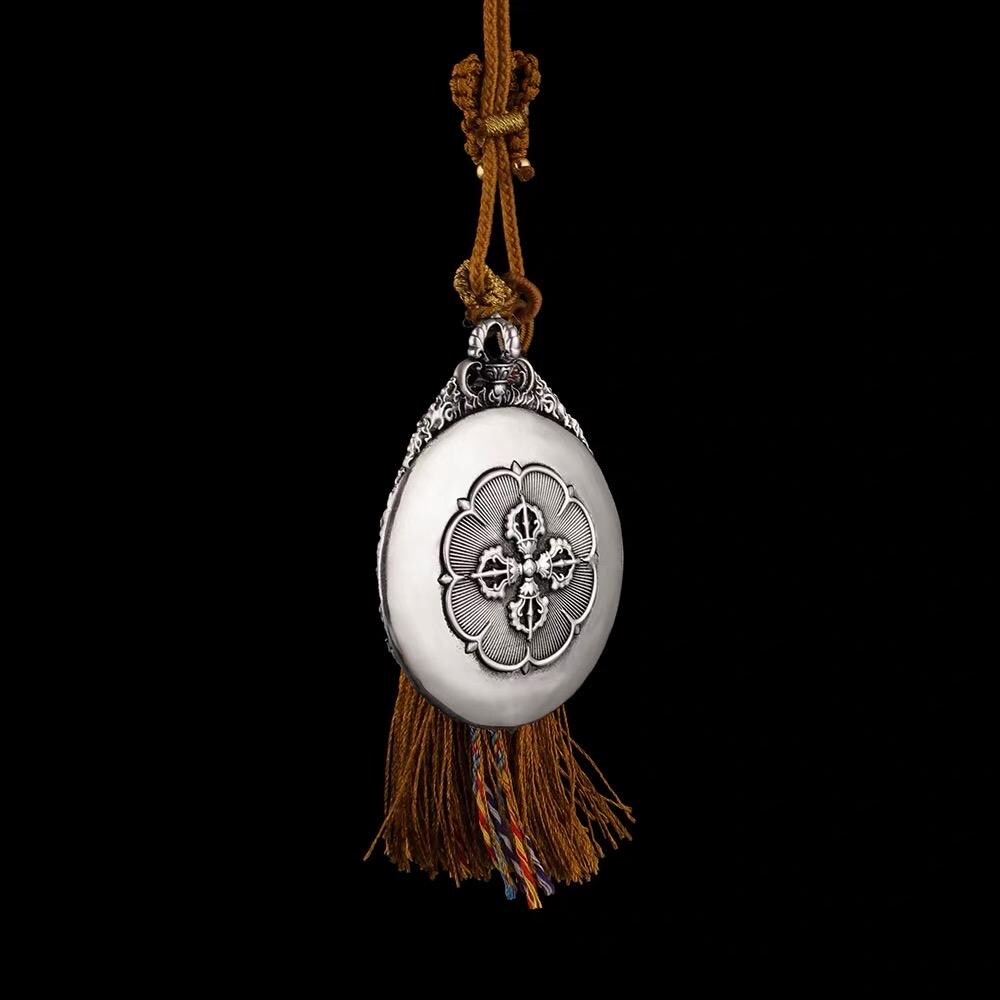 Tibetan Rotating Bagua Pendant, Nine Palace Eight Trigrams Amulet, Brass Copper Silver Protection Talisman, Feng Shui Lucky Charm Necklace