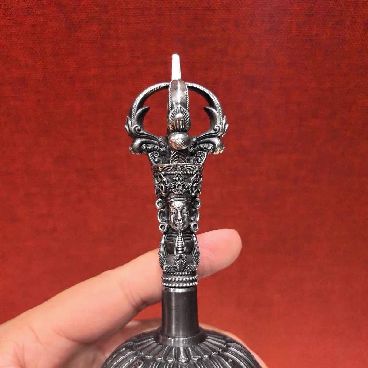 Handcrafted Brass Tibetan Bell and Dorje Set: Buddhist Meditation Set