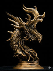 Bronze Precision Crafted Forest Dragon Figurine, Mythical Dragon Statue Model, Fantasy Creature Art Toy Doll, Desk Paperweight, Pocket Hand