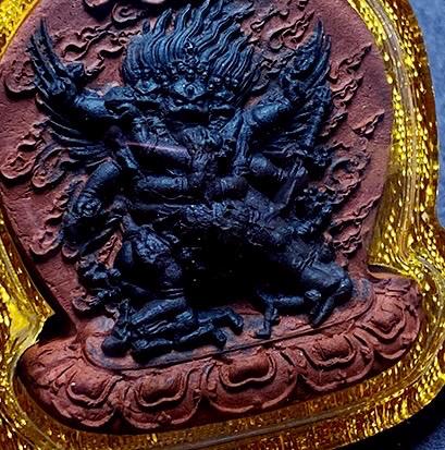 Vajrakilaya Thangka Pendant, Multi Color Splice Medicine Clay Tsa Tsa Necklace, Tibetan Buddhist Amulet Gau Box, Phurba Talisman Jewelry