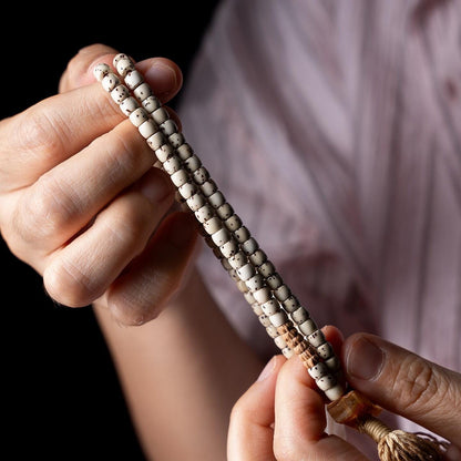 Tibetan 108 Star Moon Bodhi Seed Mala Original White Space Design Buddhist Prayer Beads Meditation Wrap Bracelet for Women