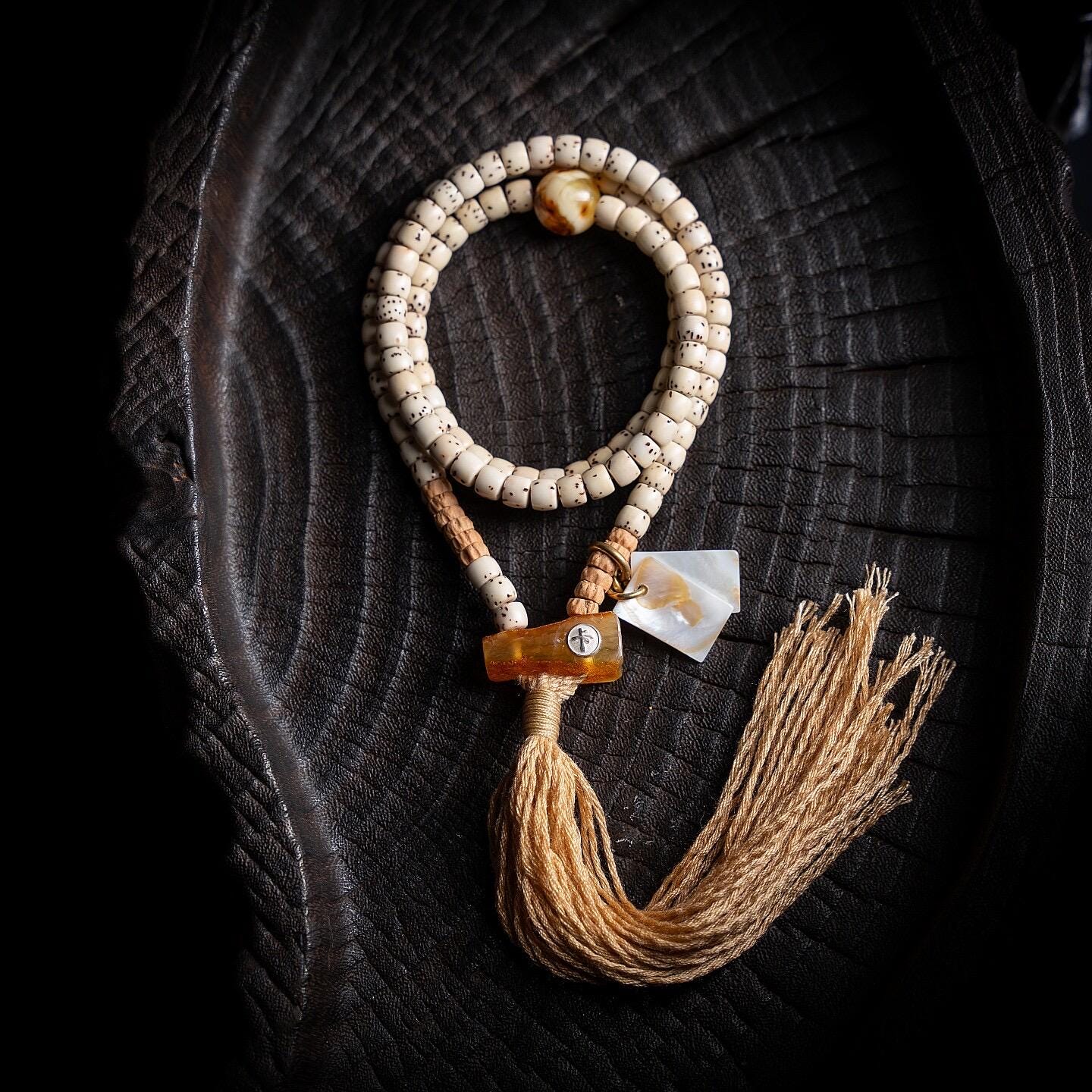 Tibetan 108 Star Moon Bodhi Seed Mala Original White Space Design Buddhist Prayer Beads Meditation Wrap Bracelet for Women