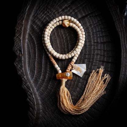 Tibetan 108 Star Moon Bodhi Seed Mala Original White Space Design Buddhist Prayer Beads Meditation Wrap Bracelet for Women