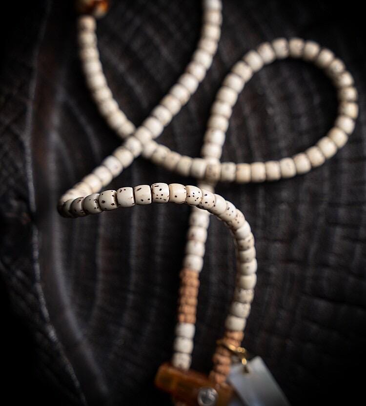Tibetan 108 Star Moon Bodhi Seed Mala Original White Space Design Buddhist Prayer Beads Meditation Wrap Bracelet for Women