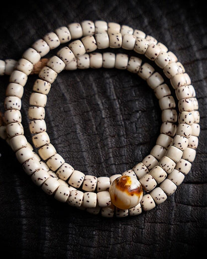 Tibetan 108 Star Moon Bodhi Seed Mala Original White Space Design Buddhist Prayer Beads Meditation Wrap Bracelet for Women