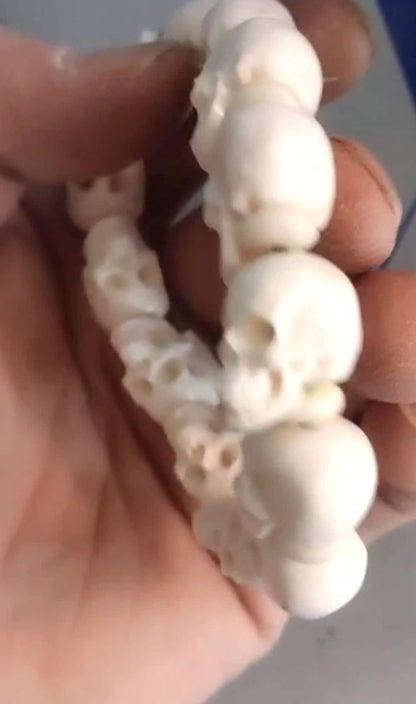 Handcrafted Tibetan Skull Mala Bracelet Camel Bone Amulet Beads