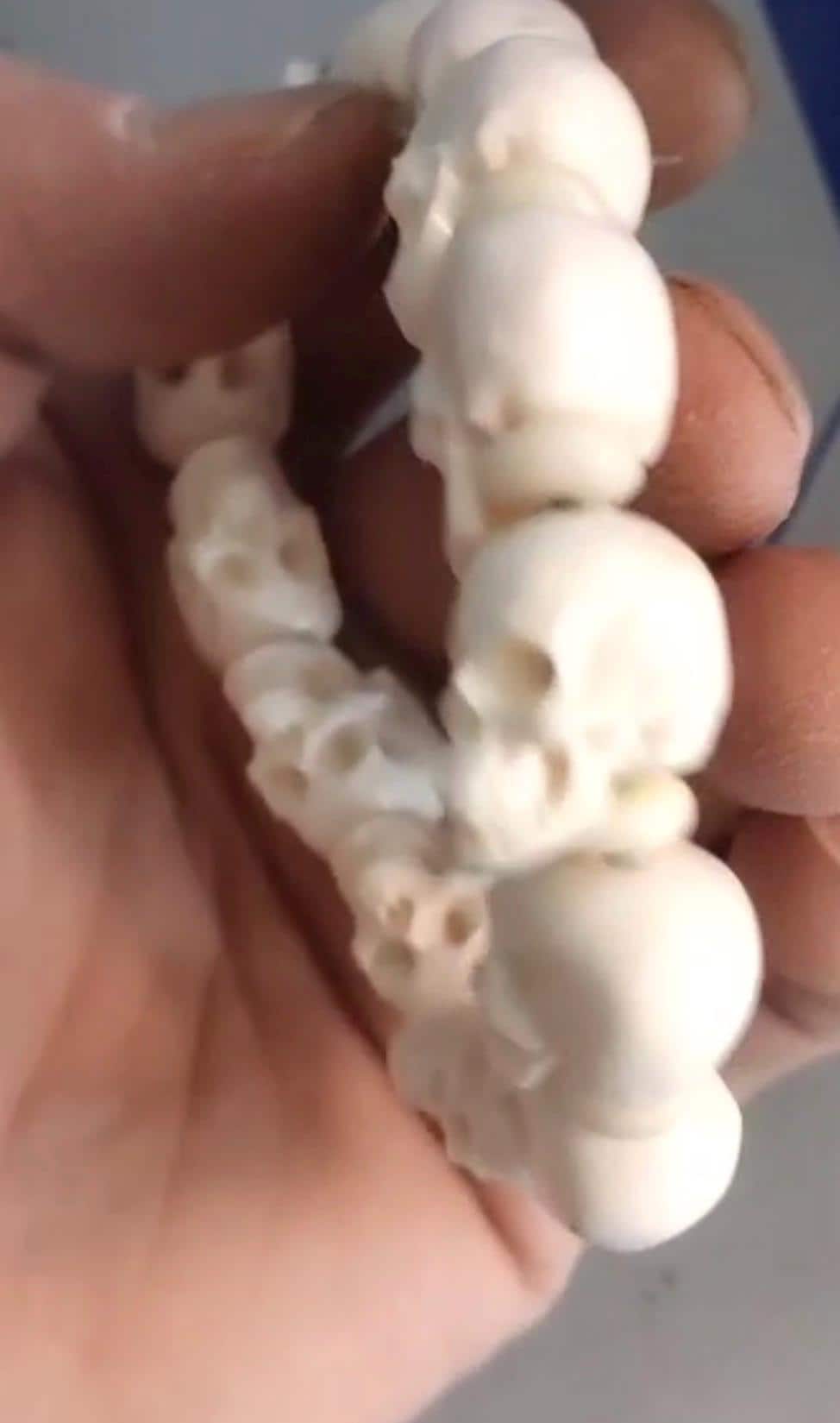 Handcrafted Tibetan Skull Mala Bracelet Camel Bone Amulet Beads