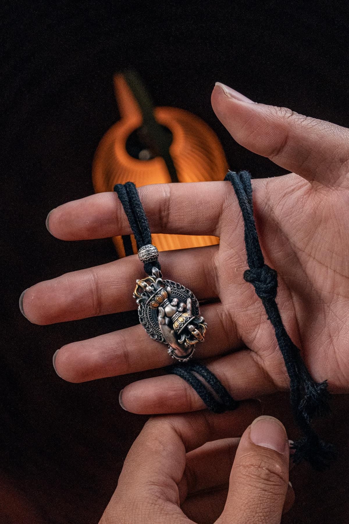 Vajrapani Vajra Pendant 925 Sterling Silver Handcrafted Gold Accent Buddhist Amulet Talisman Tibetan Dorje Protection Necklace Gift Men