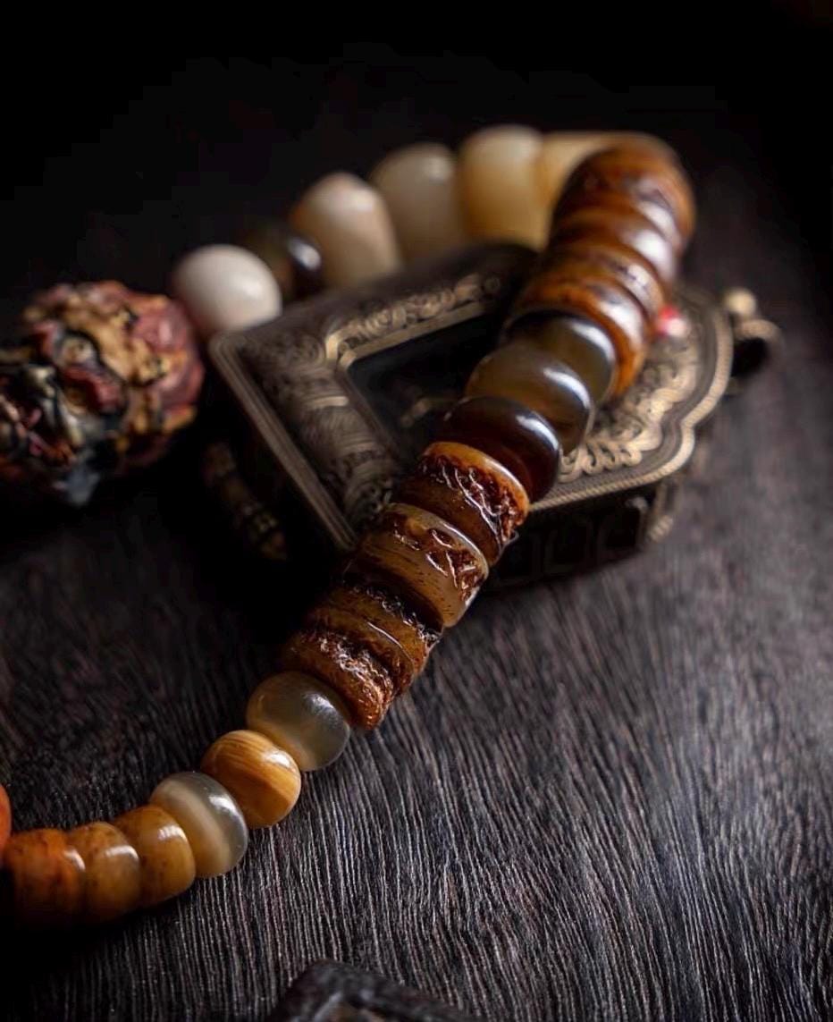 EverestArtStudiosReclaimed Yak Bracelet Tibetan Style Bone Beaded Bracelet Natural Camel Bone Jewelry Tribal Spiritual Bracelet Unisex