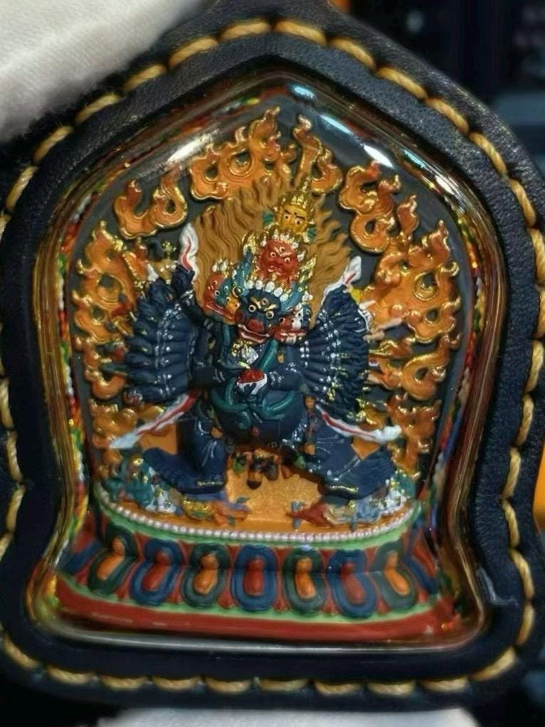 EverestArtStudios Hand-Painted Yamantaka (Vajrabhairava) Tibetan Tsa Tsa Amulet