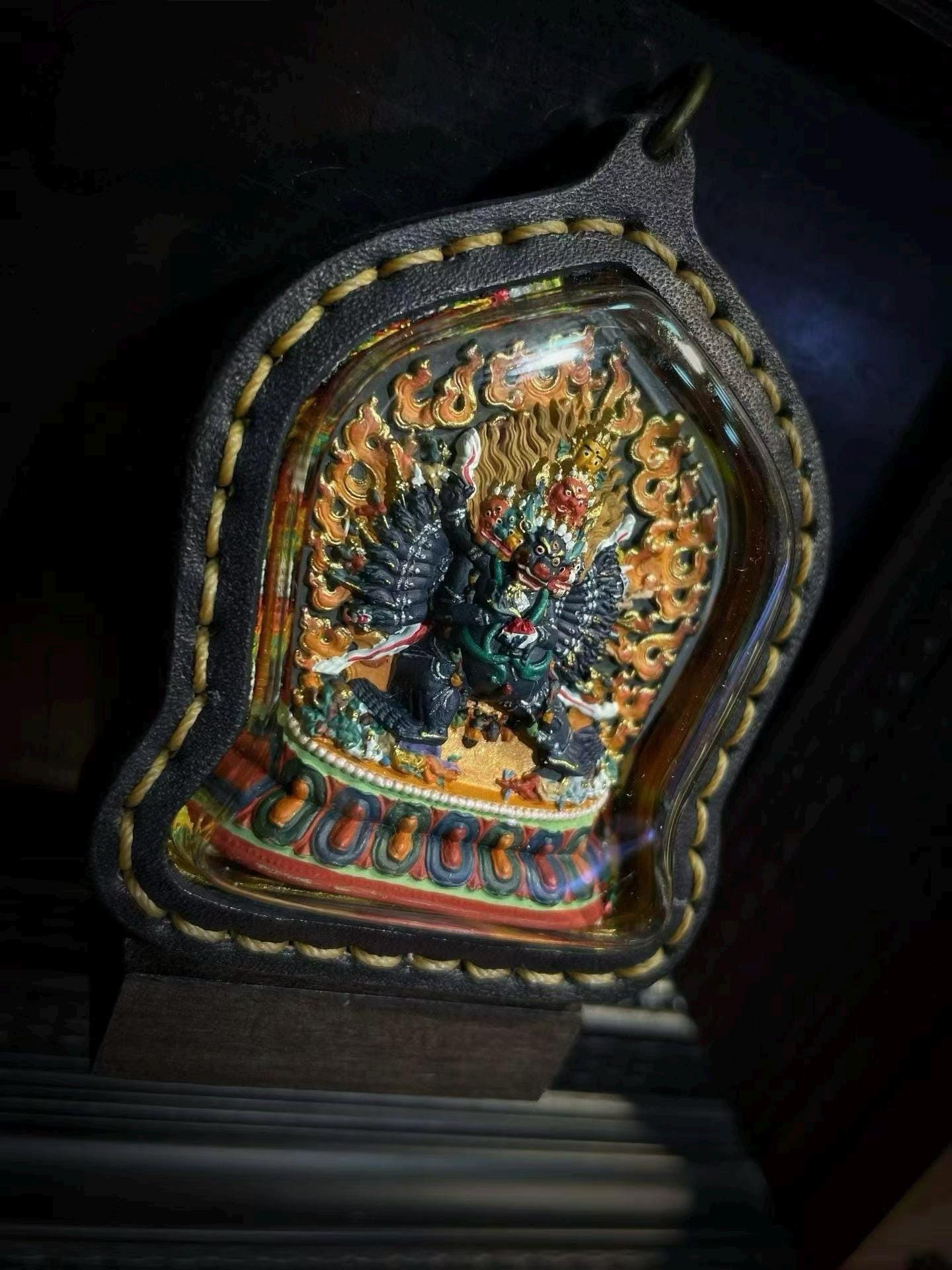 EverestArtStudios Hand-Painted Yamantaka (Vajrabhairava) Tibetan Tsa Tsa Amulet