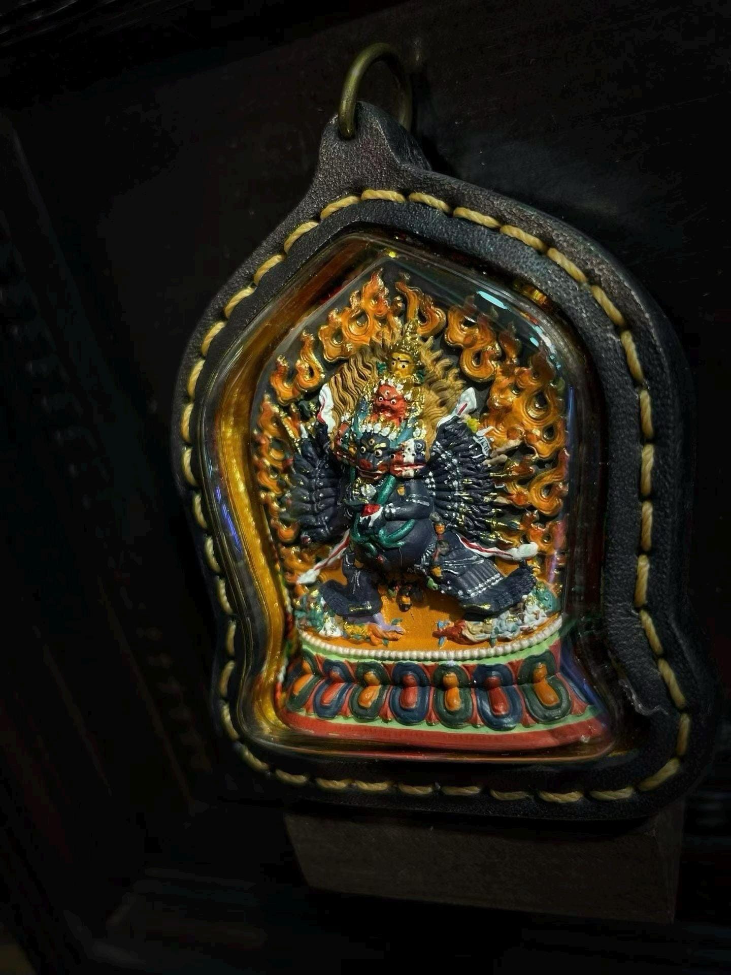 EverestArtStudios Hand-Painted Yamantaka (Vajrabhairava) Tibetan Tsa Tsa Amulet