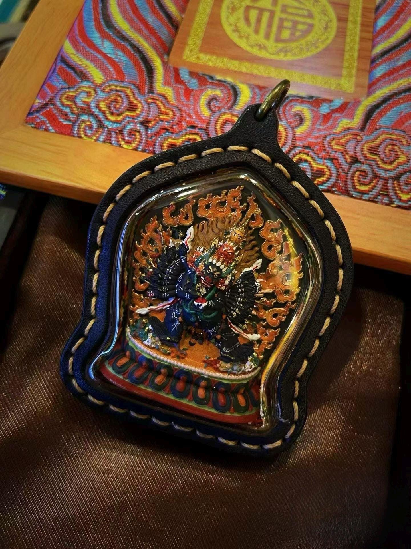EverestArtStudios Hand-Painted Yamantaka (Vajrabhairava) Tibetan Tsa Tsa Amulet