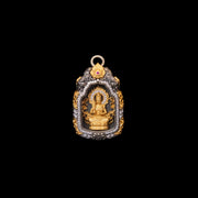 Buddhist Zodiac Guardian Amulet Necklace 24K Gold Over Sterling Silver Tibetan Protection Talisman Shurangama Mantra Gau Box Spiritual Gift