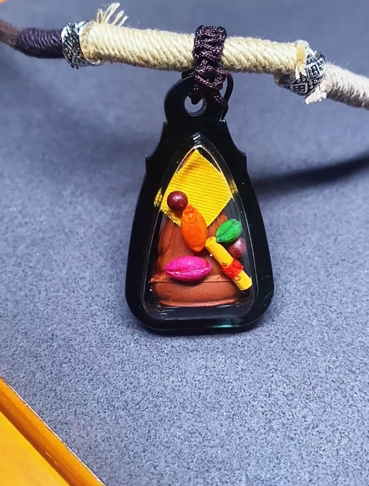 Himalayan Padmasambhava Pendant, Tibetan Guru Rinpoche Tsa Tsa Necklace, Buddhist Thangka Amulet for Protection, Sacred Meditation Talisman