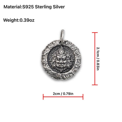 Dzambhala Pendant Necklace Gothic Titanium Steel Jewelry Vintage Wealth God Amulet Buddhist Mascot Unique Punk Choker Gift Unisex Goth