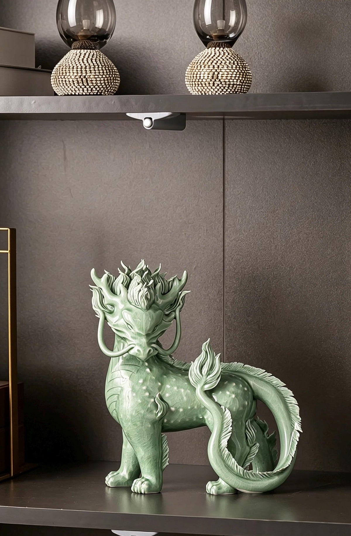 Handcrafted Ceramic Qilin Pixiu Tea Pet, Jingdezhen Mystical Beast Statue, Creative Wealth Feng Shui Ornament, Old Money Home Decor Gift
