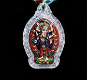 Handpainted Marici Thangka Pendant, Mineral Pigment Tibetan Gau Box Amulet, Sacred Buddhist Talisman, Unique Spiritual Gift for Him Her